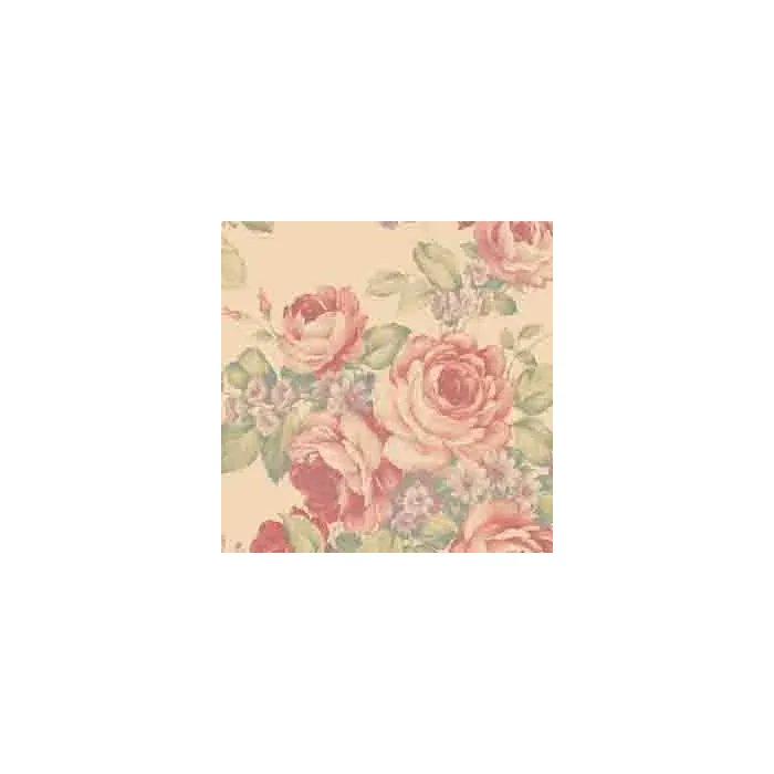 Cluster of Roses Tan and Coral Wallpaper - Norwall Wallcoverings