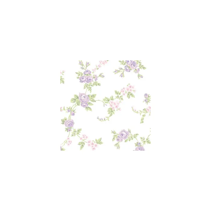 Vines of Purple & Pink Flowers Wallpaper - Norwall Wallcoverings