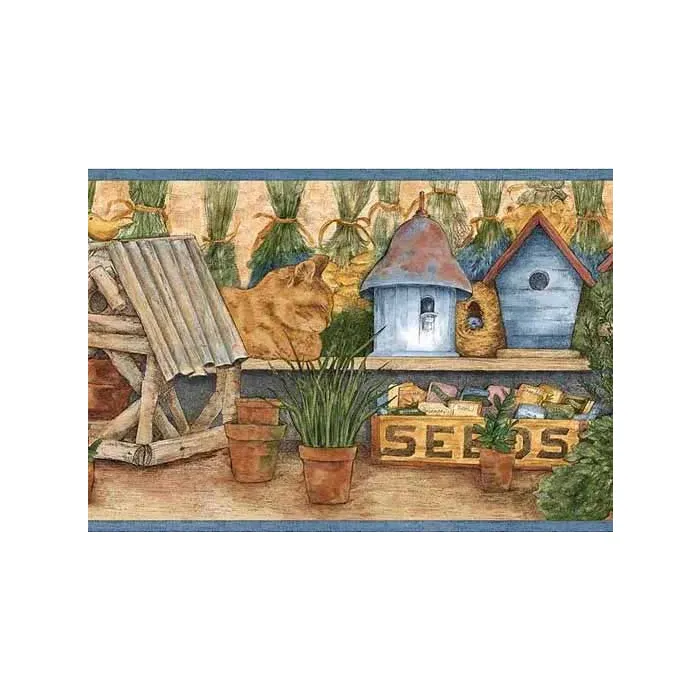 Assorted Birdhouse Wallpaper Border