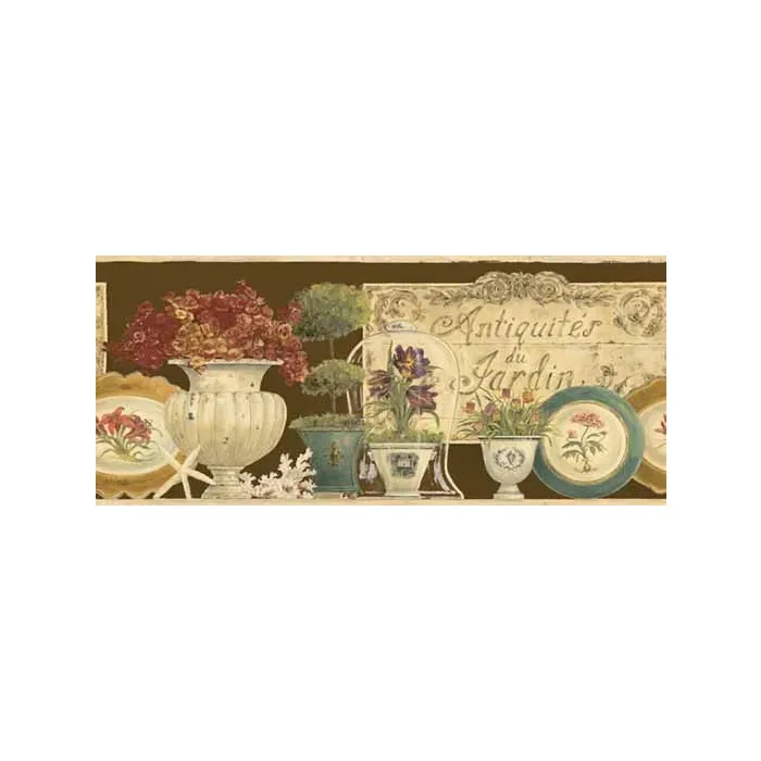 Chocolate Antiquities Wallpaper Border