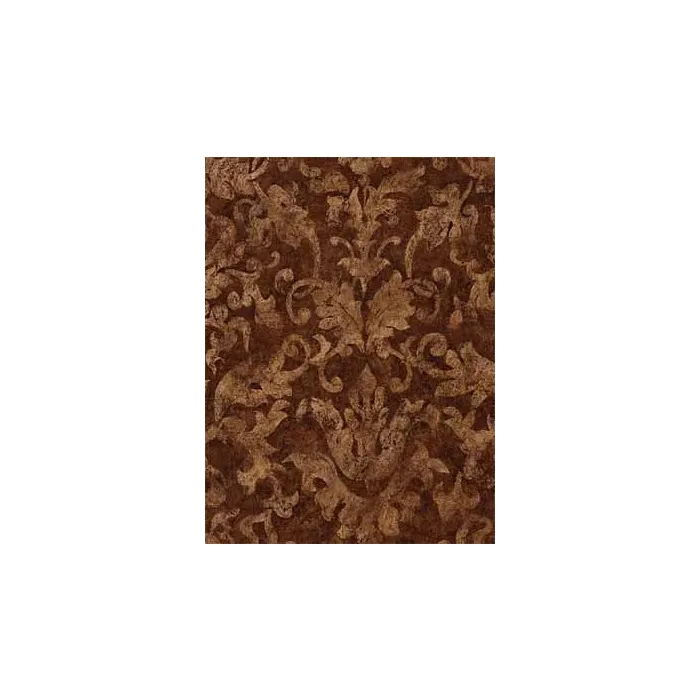 Chocolate Distressed Damask Wallpaper