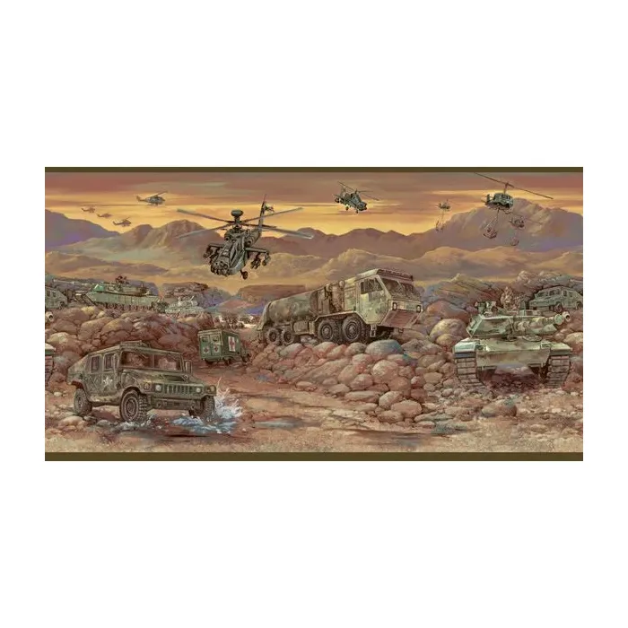 Military Mash Unit Wallpaper Border - Chesapeake Wallcovering
