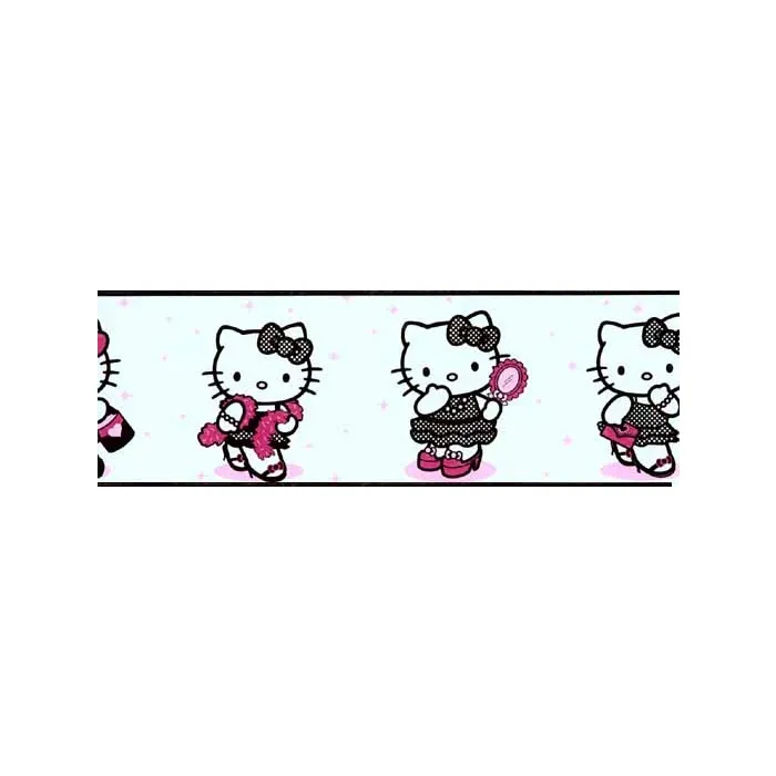 Hello Kitty White Dressed Up Wall Border