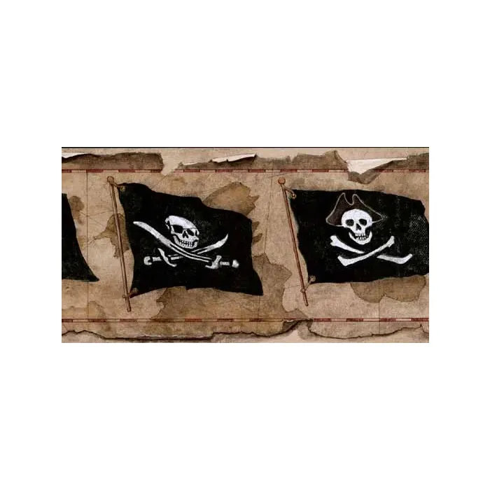 Pirates Skull Flag Wallpaper Border
