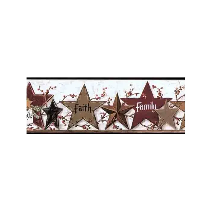Primitive Star Friends Family Wallpaper Border