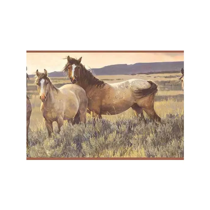 Brown Horse Wallpaper Border