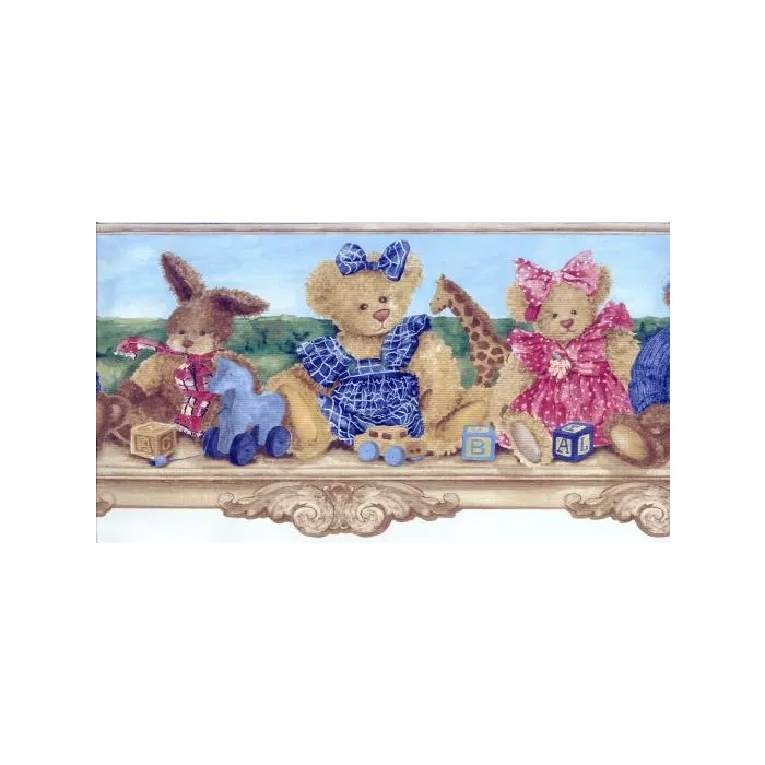 Dressed Up Teddy Bear Wallpaper Border