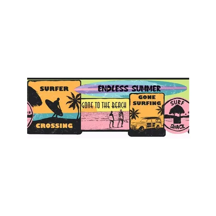 Candice Olson Pink Surfs Up Wallpaper Border