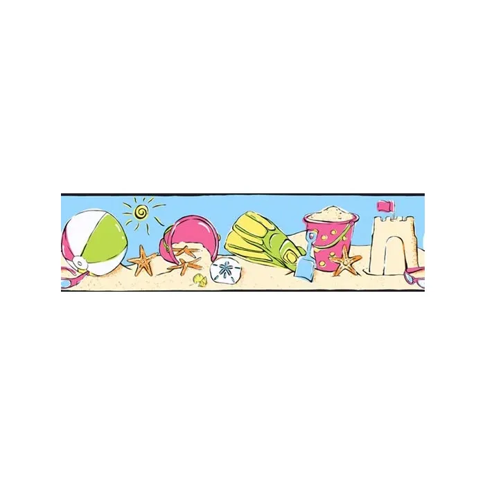 Candice Olson Glitter Day At The Beach Pink Border