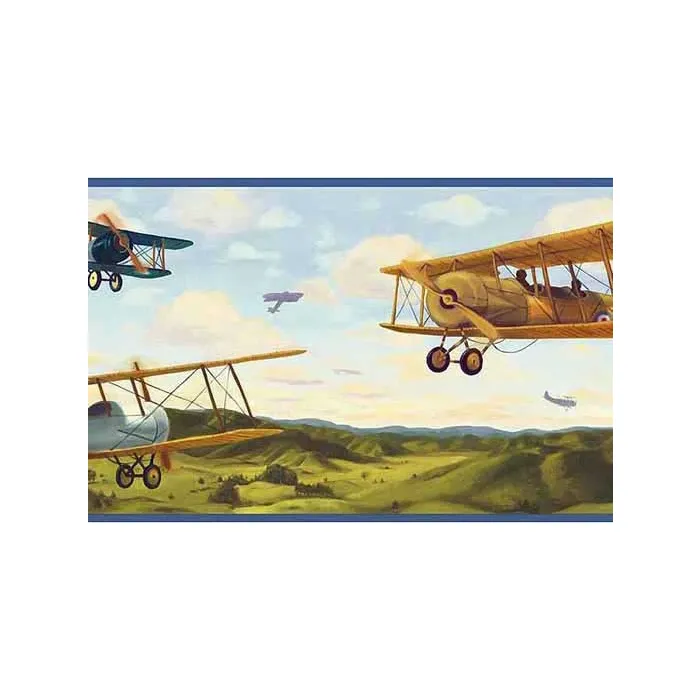 Biplanes Wallpaper Border