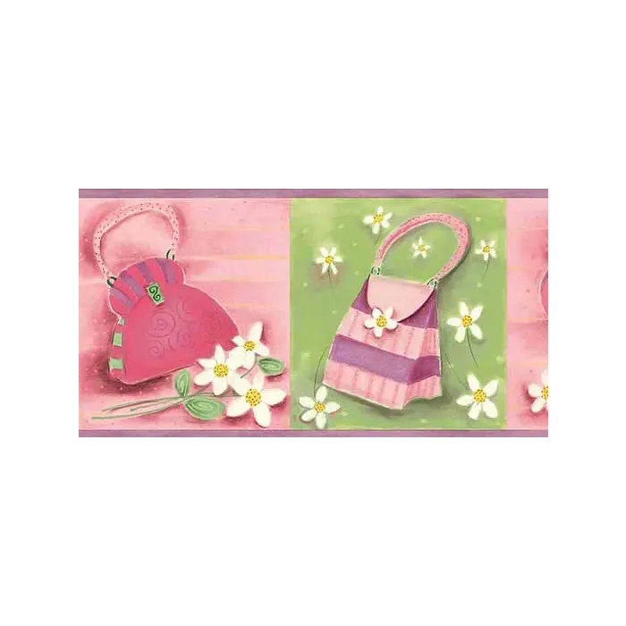 Fancy Hat and Purse Wallpaper Border