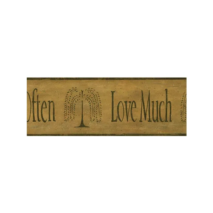 Laugh Often Live Well Black Wall Paper Border- 2 Rolls Left