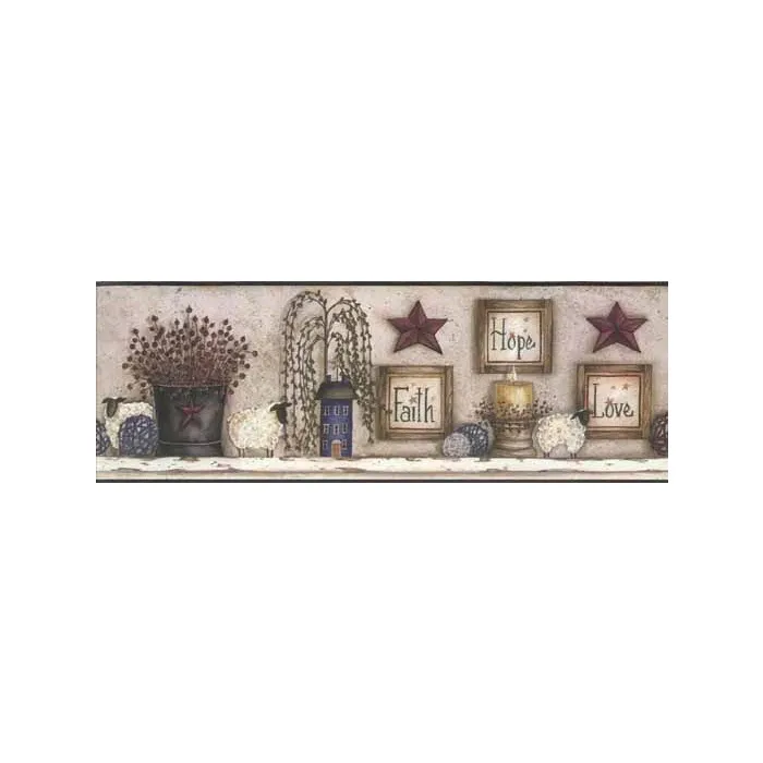 Black Faith Hope Love Wallpaper Border