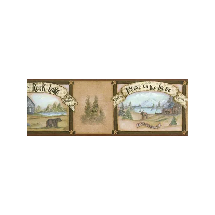 Bear Deer and Moose Wall Paper Border