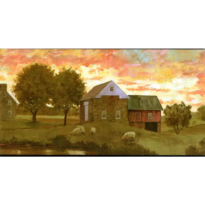 Country Yard Wallpaper Border