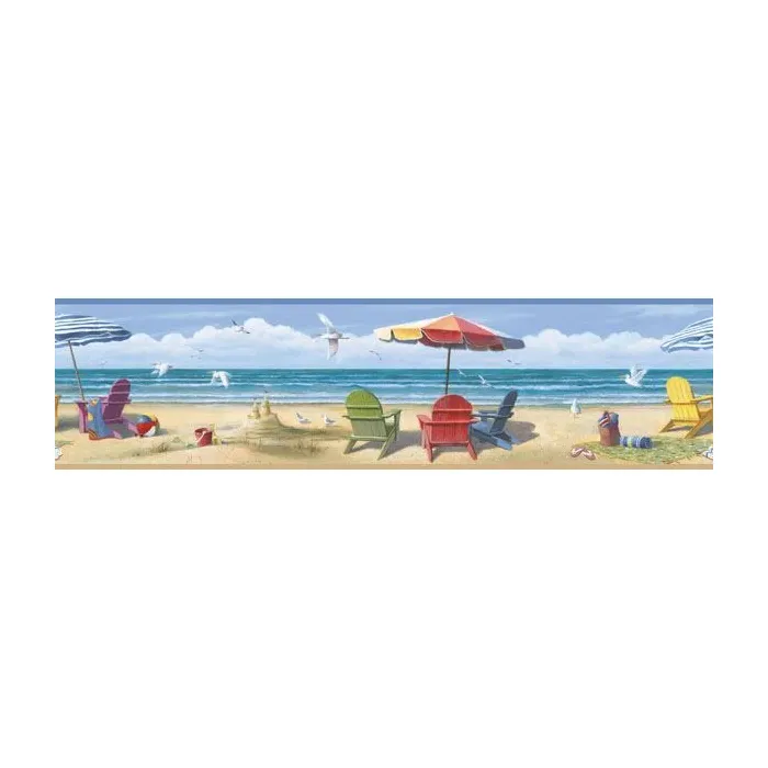 Summer at the Beach Wall Paper Border - Chesapeake Wallcovering
