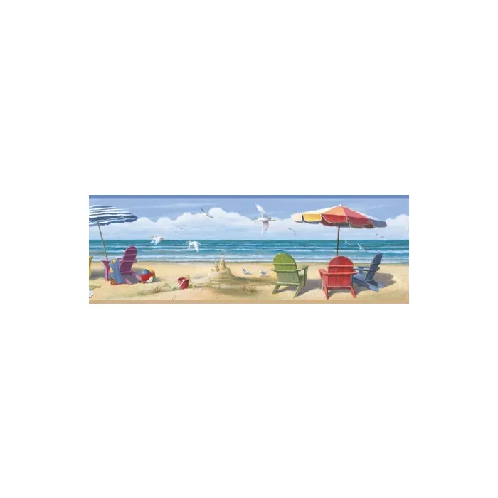 Summer at the Beach Wall Paper Border - Chesapeake Wallcovering
