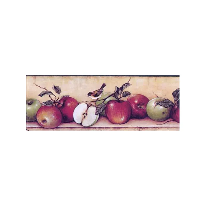 Apple and Bird Wallpaper Border