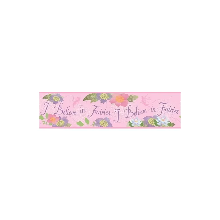 I Believe in Fairies Pink Wallpaper Border