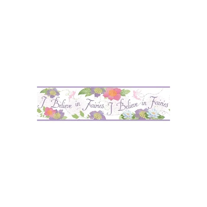 I Believe in Fairies White Wallpaper Border