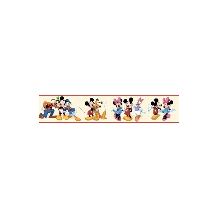 Cream Mickey and Friends Disney Wallpaper Border