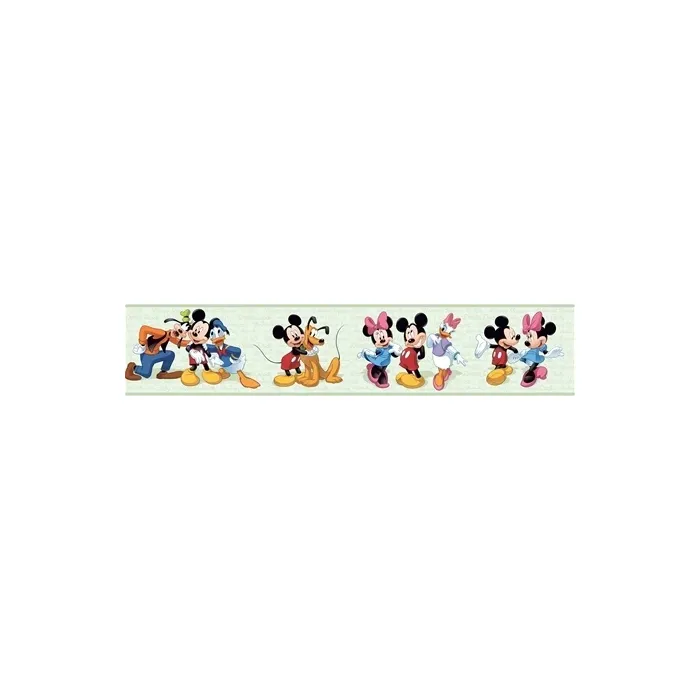 Green Mickey and Friends Disney Wallpaper Border