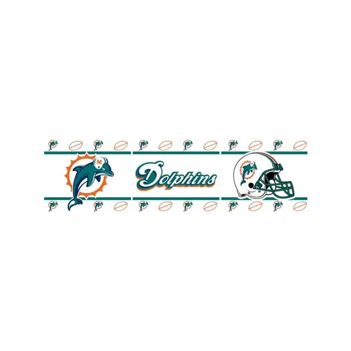 Miami Dolphins NFL Peel and Stick Wallpaper Bor