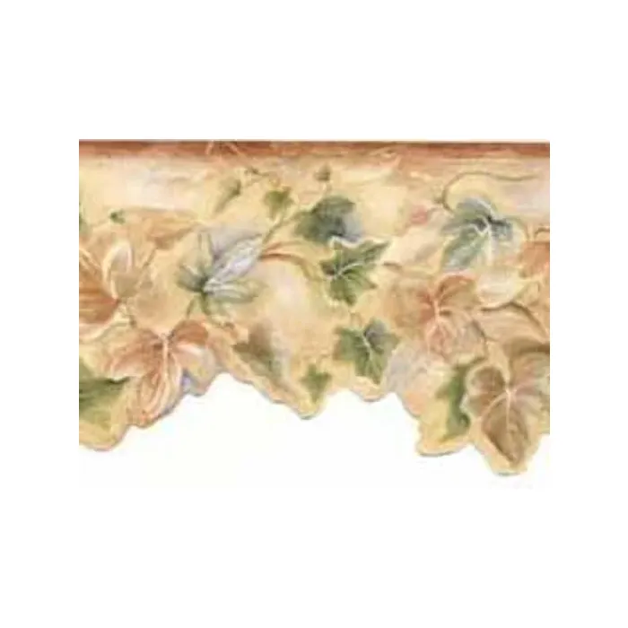 Brown and Green Ivy Wallpaper Border
