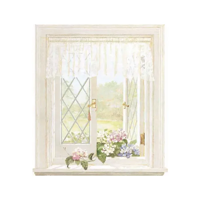 Hydrangea Window Mural FC1080M - 1 Left