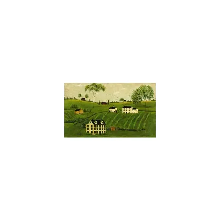 Green Countryside Chair Rail Mural