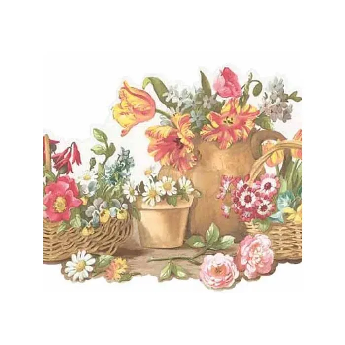 Basket of Flowers Wallpaper Border FK78464DC