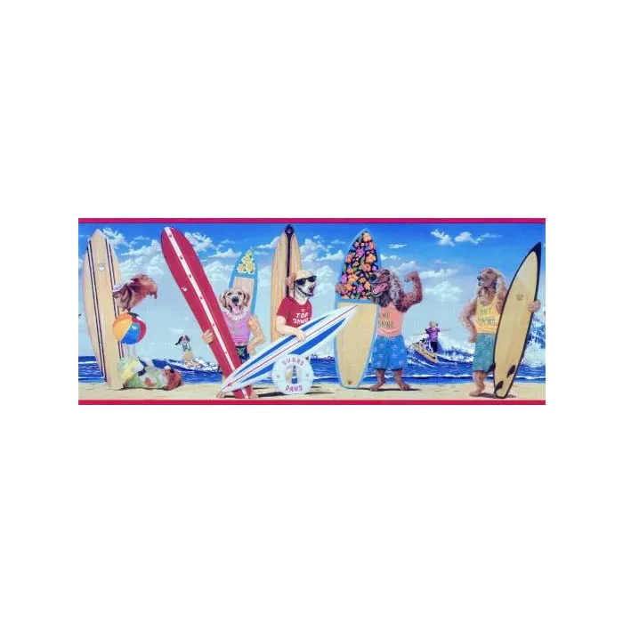 Surf Dawgs Wallpaper Border