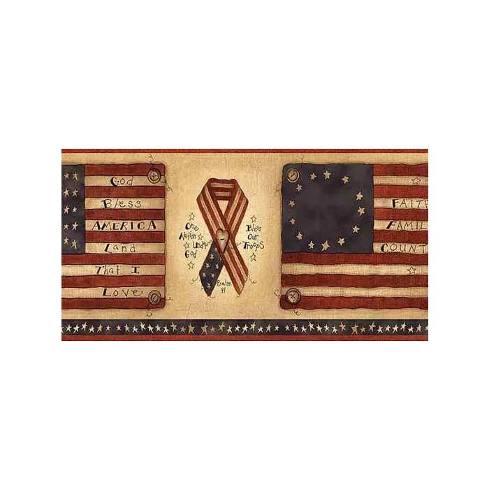 Flags and Ribbons Wallpaper Border
