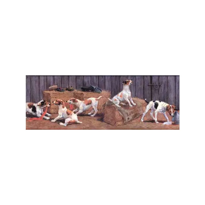 Dogs in Barn Wallpaper Border