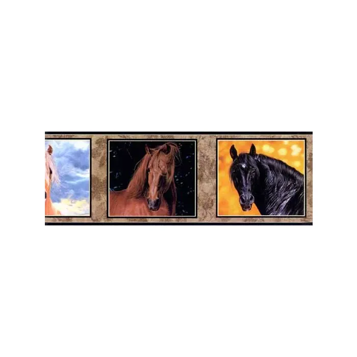 Framed Horses Wallpaper Border