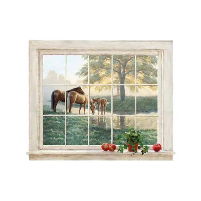 Mare and Foal Window Mural