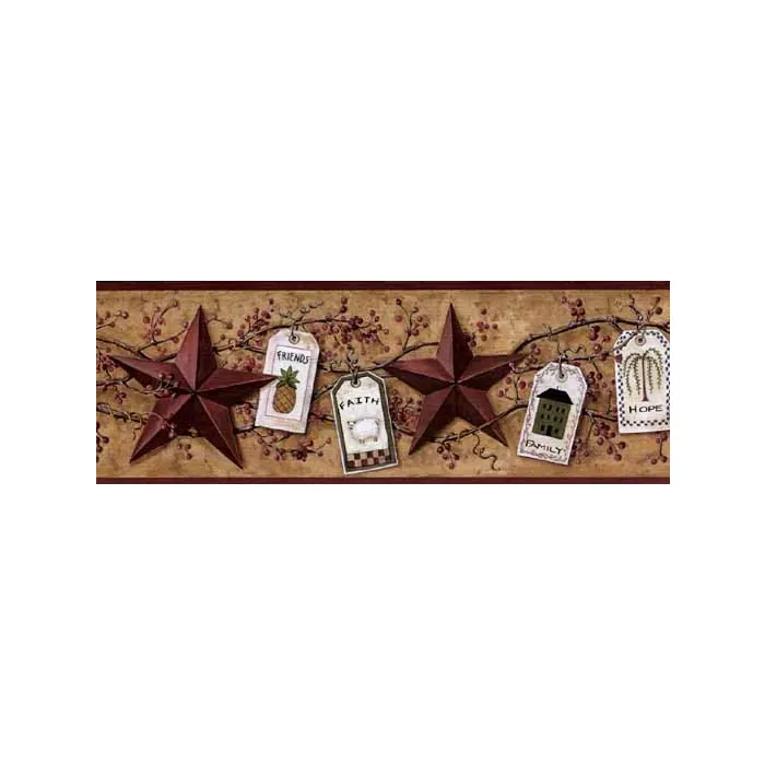 Primitive Gift Tags and Barn Stars Wallpaper 