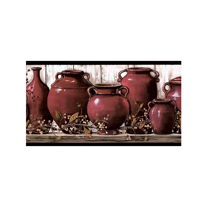 Burgundy Crock Wall Paper Border
