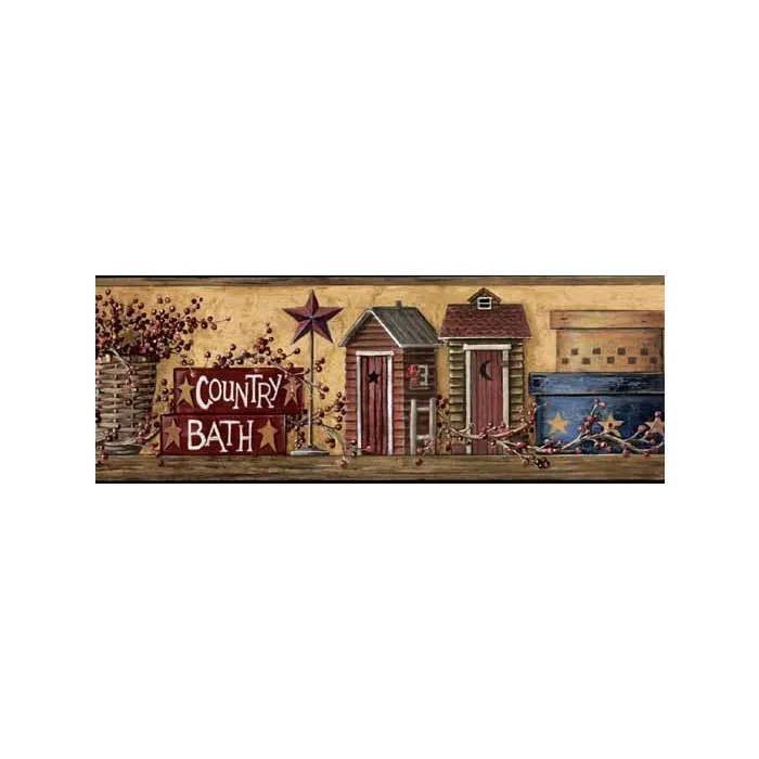 A Wash Room and Country Bath Wallpaper Border