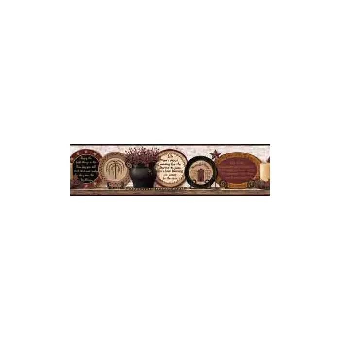 Black Country Collectible Plates Wall Border