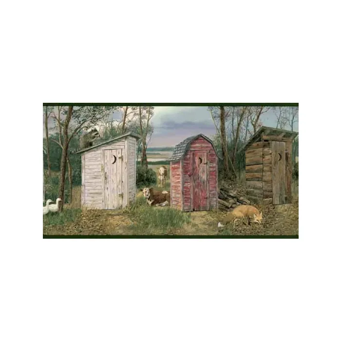 Rustic Outhouse Wallpaper Border HS3061B