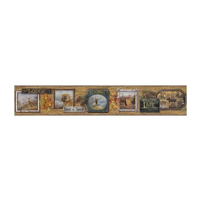 Wildlife Collage Wallpaper Border - Chesapeake Wallcovering
