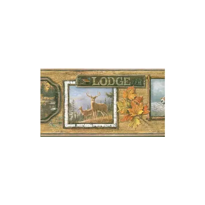Wildlife Collage Wallpaper Border - Chesapeake Wallcovering