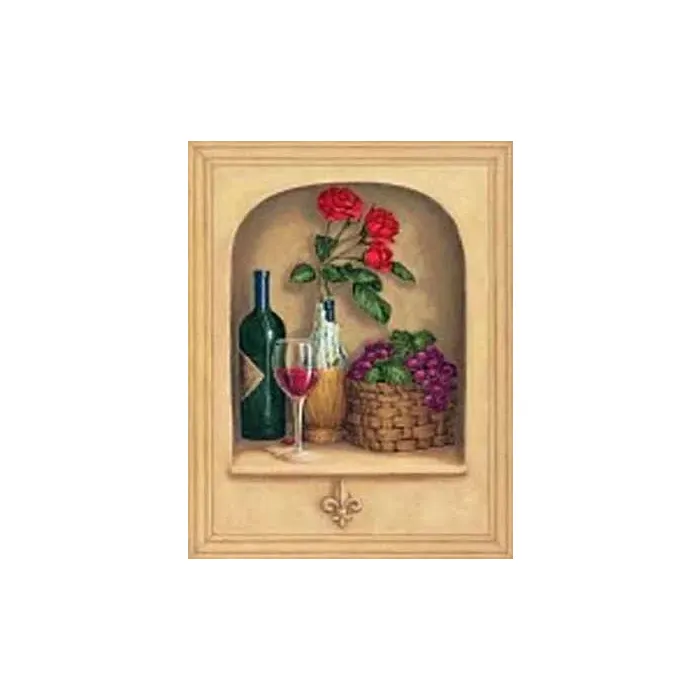 Wine Grape and Rose Niche Mural IB4115M - Only 3 Left