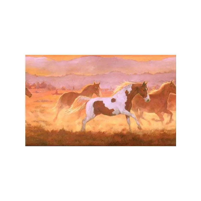 Orange Mustang Sunset Wallpaper Border