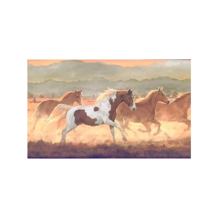 Yellow Mustang Sunset Wallpaper Border