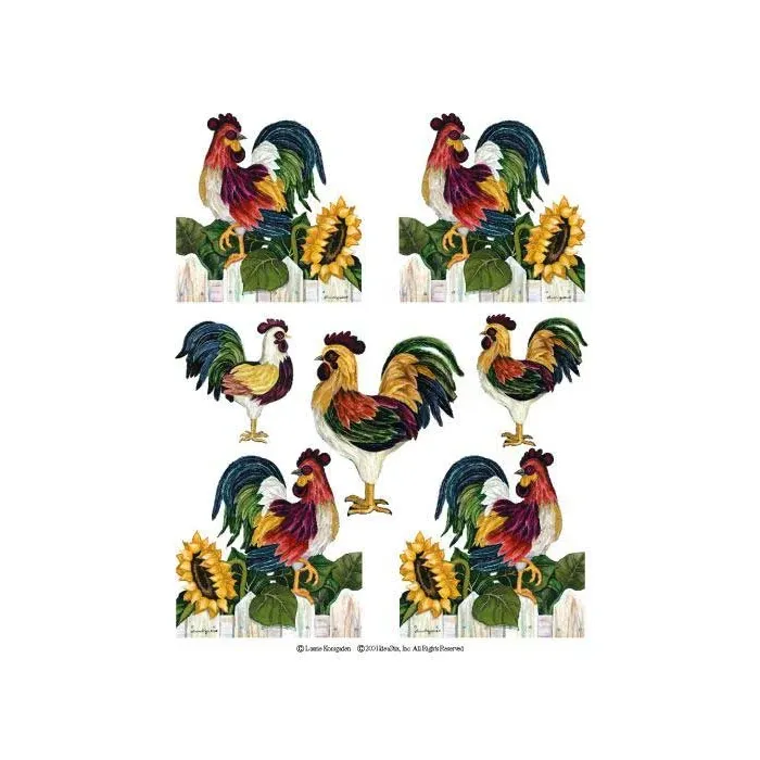 Rooster and Sunflower Wallpaper Cutouts