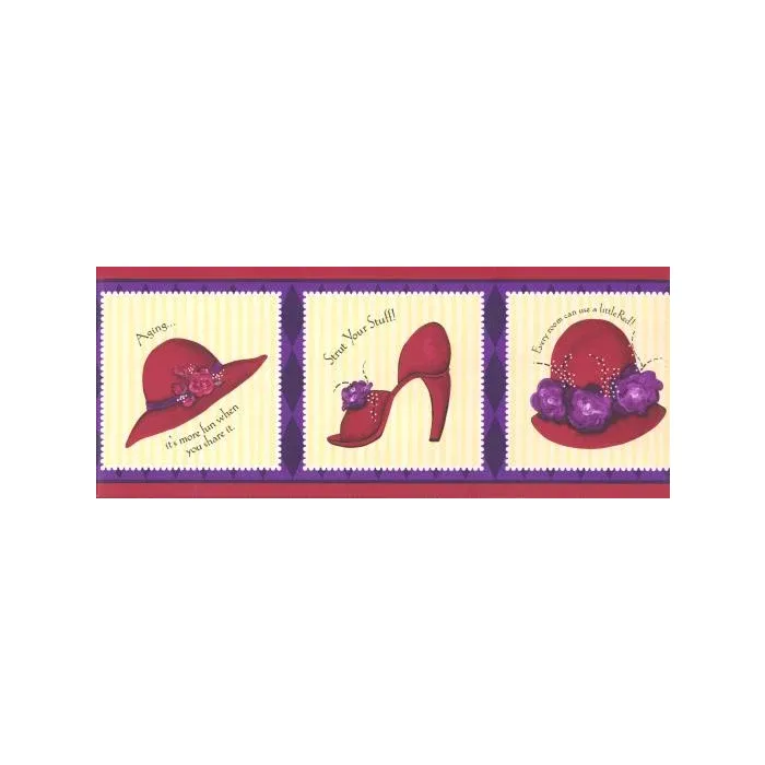 Ladies Red Accessory Wallpaper Border