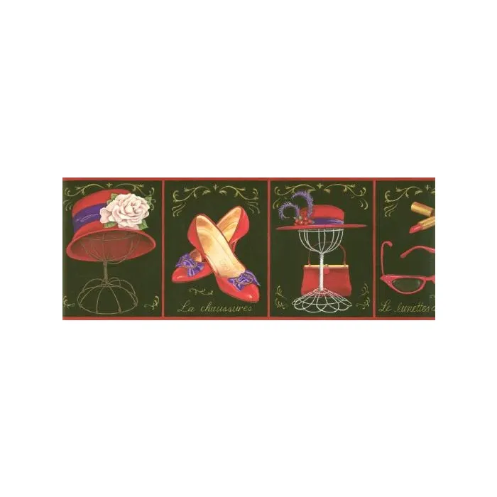 Red Accessory Wallpaper Border