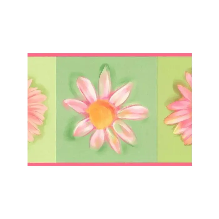 Pink Daisy Wallpaper Border